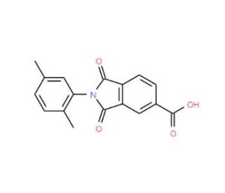 2-(2,5-Dimethyl-phenyl)-1,3-dioxo-2,3-dihydro-1H-isoindole-5-carboxylic acid (CAS 306320-92-3) - chemical structure image