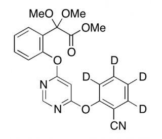 2-(2-((6-(2-Cyanophenoxy)pyrimidin-4-yl)oxy)phenyl)-2,2-dimethoxyacetic Acid Methyl Ester-d4 - chemical structure image