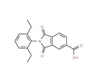 2-(2,6-diethylphenyl)-1,3-dioxoisoindoline-5-carboxylic acid - chemical structure image