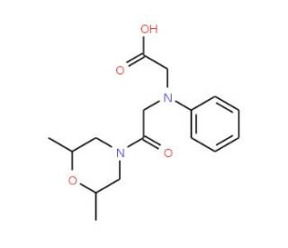 [[2-(2,6-Dimethylmorpholin-4-yl)-2-oxoethyl]-(phenyl)amino]acetic acid - chemical structure image