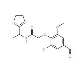 2-(2-bromo-4-formyl-6-methoxyphenoxy)-N-[1-(2-furyl)ethyl]acetamide - chemical structure image