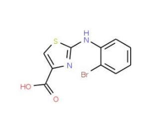 2-(2-Bromo-phenylamino)-thiazole-4-carboxylic acid (CAS 728918-56-7) - chemical structure image