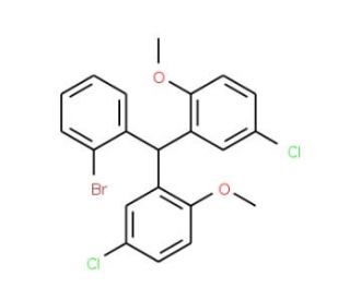 2-((2-bromophenyl)(5-chloro-2-methoxyphenyl)methyl)-4-chloro-1-methoxybenzene (CAS 951771-27-0) - chemical structure image