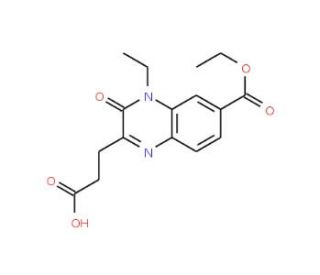 2-(2-Carboxy-ethyl)-4-ethyl-3-oxo-3,4-dihydro-quinoxaline-6-carboxylic acid ethyl ester - chemical structure image