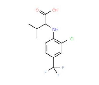 2-(2-Chloro-4-trifluoromethyl-phenylamino)-3-methyl-butyric acid (CAS 76769-07-8) - chemical structure image