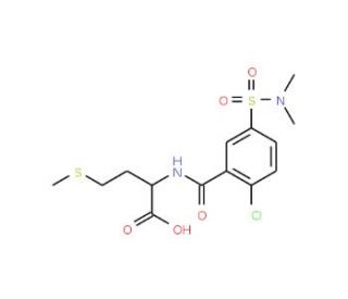 2-({2-chloro-5-[(dimethylamino)sulfonyl]benzoyl}amino)-4-(methylthio)butanoic acid - chemical structure image
