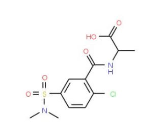 2-({2-chloro-5-[(dimethylamino)sulfonyl]benzoyl}amino)propanoic acid - chemical structure image