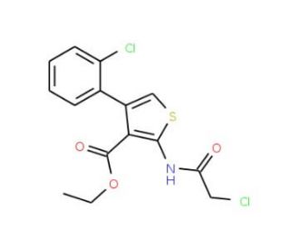 2-(2-Chloro-acetylamino)-4-(2-chloro-phenyl)-thiophene-3-carboxylic acid ethyl ester (CAS 554404-40-9) - chemical structure i