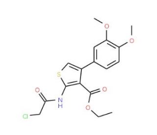 2-(2-Chloro-acetylamino)-4-(3,4-dimethoxy-phenyl)-thiophene-3-carboxylic acid ethyl ester (CAS 304863-82-9) - chemical struct
