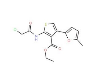2-(2-Chloro-acetylamino)-4-(5-methyl-furan-2-yl)-thiophene-3-carboxylic acid ethyl ester - chemical structure image