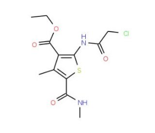 2-(2-Chloro-acetylamino)-4-methyl-5-methylcarbamoyl-thiophene-3-carboxylic acid ethyl ester - chemical structure image