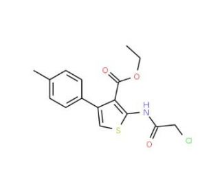 2-(2-Chloro-acetylamino)-4-p-tolyl-thiophene-3-carboxylic acid ethyl ester (CAS 138098-81-4) - chemical structure image