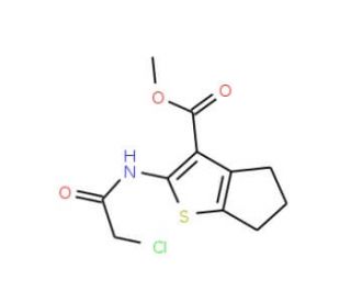 2-(2-Chloro-acetylamino)-5,6-dihydro-4H-cyclo-penta[b]thiophene-3-carboxylic acid methyl ester - chemical structure image