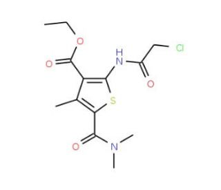 2-(2-Chloro-acetylamino)-5-dimethylcarbamoyl-4-methyl-thiophene-3-carboxylic acid ethyl ester - chemical structure image