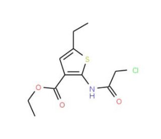 2-(2-Chloro-acetylamino)-5-ethyl-thiophene-3-carboxylic acid ethyl ester - chemical structure image