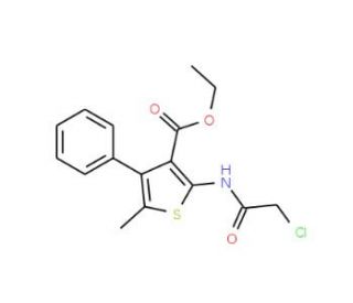 2-(2-Chloro-acetylamino)-5-methyl-4-phenyl-thiophene-3-carboxylic acid ethyl ester - chemical structure image