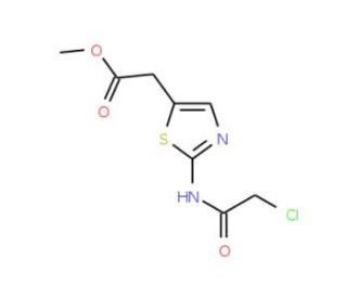[2-(2-Chloro-acetylamino)-thiazol-5-yl]-acetic acid methyl ester (CAS 869951-10-0) - chemical structure image
