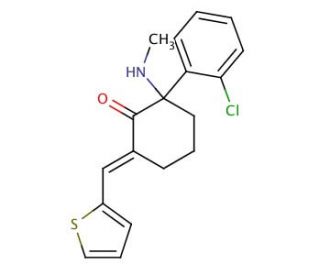 2-(2-Chloro-phenyl)-2-methylamino-6-thiophen-2-ylmethylene-cyclohexanone - chemical structure image