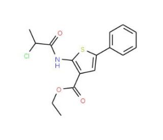 2-(2-Chloro-propionylamino)-5-phenyl-thiophene-3-carboxylic acid ethyl ester - chemical structure image