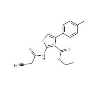 2-(2-Cyano-acetylamino)-4-p-tolyl-thiophene-3-carboxylic acid ethyl ester - chemical structure image