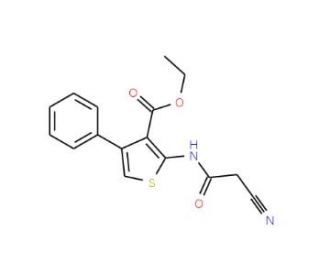 2-(2-Cyano-acetylamino)-4-phenyl-thiophene-3-carboxylic acid ethyl ester - chemical structure image