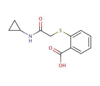 2-{[2-(cyclopropylamino)-2-oxoethyl]thio}benzoic acid - chemical structure image