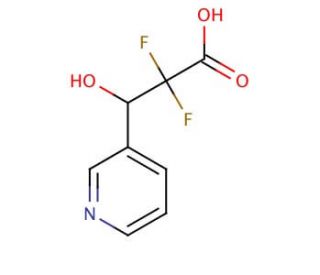 2,2-Difluoro-3-hydroxy-(3-pyridyl)propionic Acid (CAS 887354-54-3) - chemical structure image