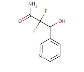 2,2-Difluoro-3-hydroxy-(3-pyridyl)propionyl Amide (CAS 887354-60-1) - chemical structure image