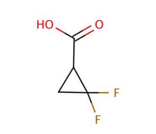 2,2-Difluorocyclopropanecarboxylic acid (CAS 107873-03-0) - chemical structure image