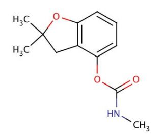 2,2-dimethyl-2,3-dihydrobenzofuran-4-yl methylcarbamate - chemical structure image