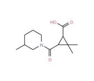 2,2-Dimethyl-3-[(3-methylpiperidin-1-yl)carbonyl]-cyclopropanecarboxylic acid - chemical structure image