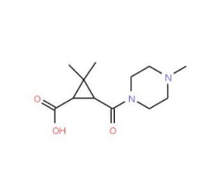 2,2-Dimethyl-3-[(4-methylpiperazin-1-yl)carbonyl]-cyclopropanecarboxylic acid - chemical structure image