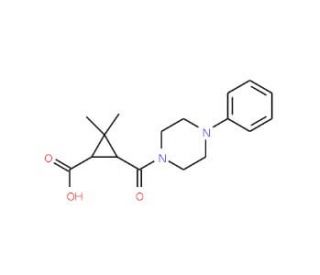 2,2-Dimethyl-3-[(4-phenylpiperazin-1-yl)carbonyl]-cyclopropanecarboxylic acid - chemical structure image