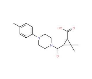 2,2-Dimethyl-3-{[4-(4-methylphenyl)piperazin-1-yl]carbonyl}cyclopropanecarboxylic acid - chemical structure image