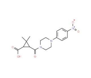 2,2-Dimethyl-3-{[4-(4-nitrophenyl)piperazin-1-yl]-carbonyl}cyclopropanecarboxylic acid - chemical structure image
