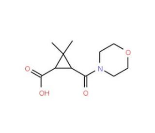 2,2-Dimethyl-3-(morpholin-4-ylcarbonyl)-cyclopropanecarboxylic acid - chemical structure image