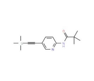 2,2-Dimethyl-N-(5-trimethylsilanylethynyl-pyridin-2-yl)-propionamide (CAS 470463-43-5) - chemical structure image