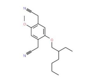 2-(2-Ethylhexyloxy)-5-methoxy-1,4-benzenediacetonitrile (CAS 213749-91-8) - chemical structure image