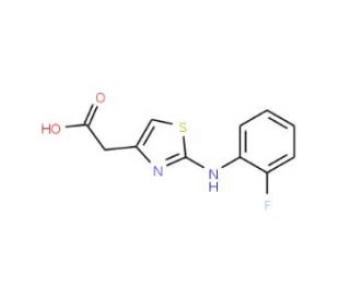 [2-(2-Fluoro-phenylamino)-thiazol-4-yl]-acetic acid - chemical structure image
