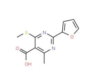 2-(2-furyl)-4-methyl-6-(methylthio)pyrimidine-5-carboxylic acid - chemical structure image