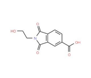 2-(2-Hydroxyethyl)-1,3-dioxo-2,3-dihydro-1H-isoindole-5-carboxylic acid (CAS 17329-32-7) - chemical structure image