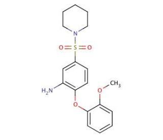 2-(2-methoxyphenoxy)-5-(piperidin-1-ylsulfonyl)aniline - chemical structure image