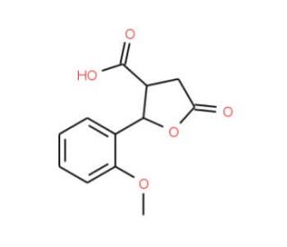 2-(2-Methoxyphenyl)-5-oxotetrahydrofuran-3-carboxylic acid (CAS 117621-06-4) - chemical structure image