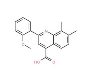2-(2-methoxyphenyl)-7,8-dimethylquinoline-4-carboxylic acid - chemical structure image