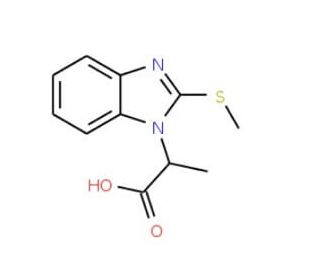 2-[2-(Methylthio)-1H-benzimidazol-1-yl]-propanoic acid - chemical structure image
