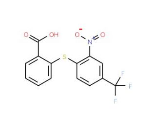 2-(2-Nitro-4-trifluoromethyl-phenylsulfanyl)-benzoic acid (CAS 1545-75-1) - chemical structure image