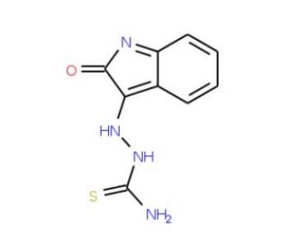 2-(2-Oxo-1,2-dihydro-3H-indol-3-yliden)-1-hydrazinecarbothioamide (CAS 487-16-1) - chemical structure image