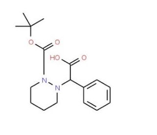 2-[2-(tert-Butoxycarbonyl)tetrahydro-1(2H)-pyridazinyl]-2-phenylacetic acid - chemical structure image