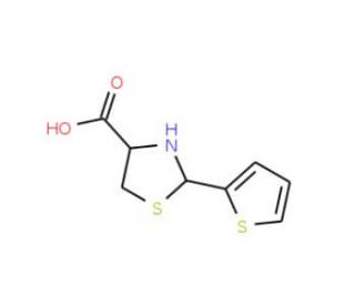 2-(2-Thienyl)-1,3-thiazolidine-4-carboxylic acid (CAS 32451-19-7) - chemical structure image
