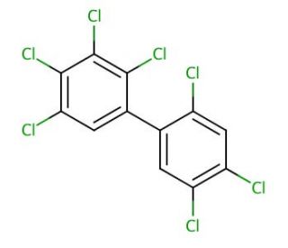 2,2&prime;,3,4,4&prime;,5,5&prime;-Heptachlorobiphenyl (IUPAC No. 180) (CAS 35065-29-3) - chemical structure image
